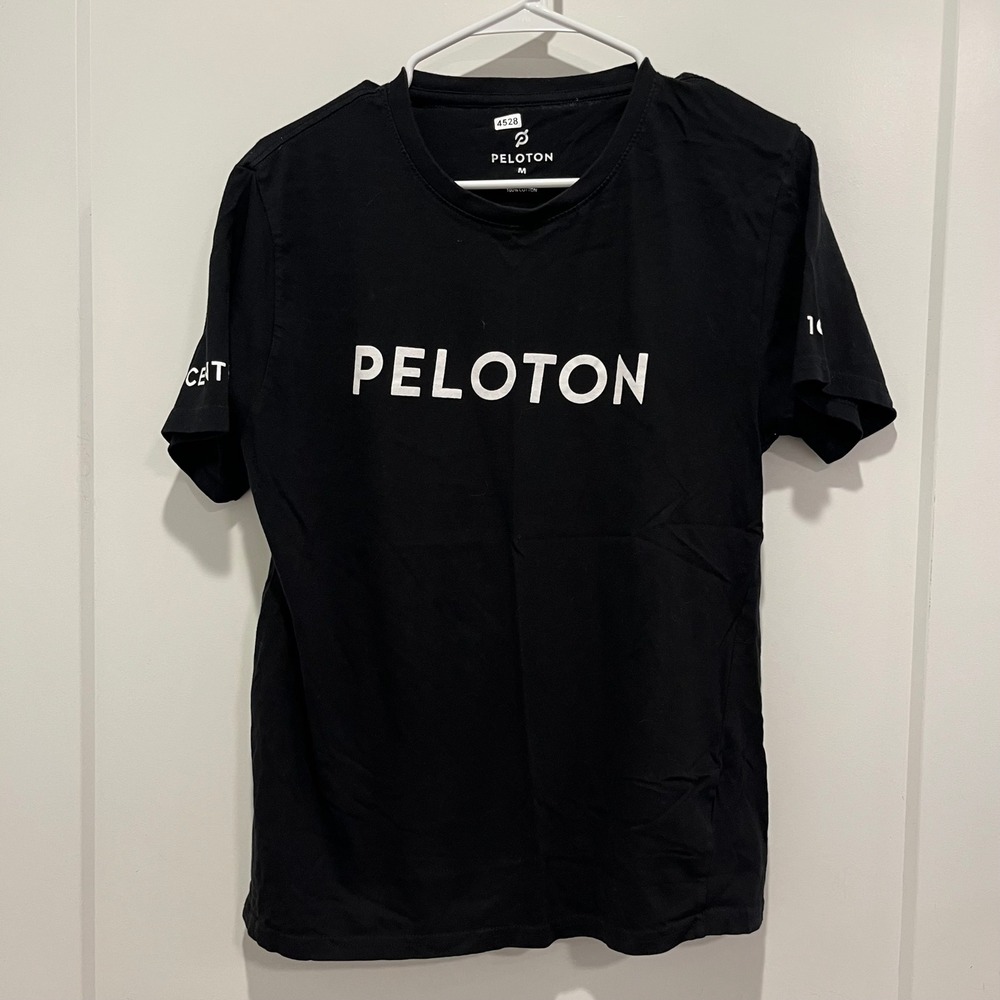 Peloton Century Club T-Shirt Mens Medium Black Cotton Graphic Short Sleeve Tee